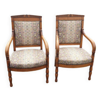 Paire de fauteuils style restauration