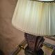 Large Art Deco lamp in V opaque molded glass, 46x33 in its juice,