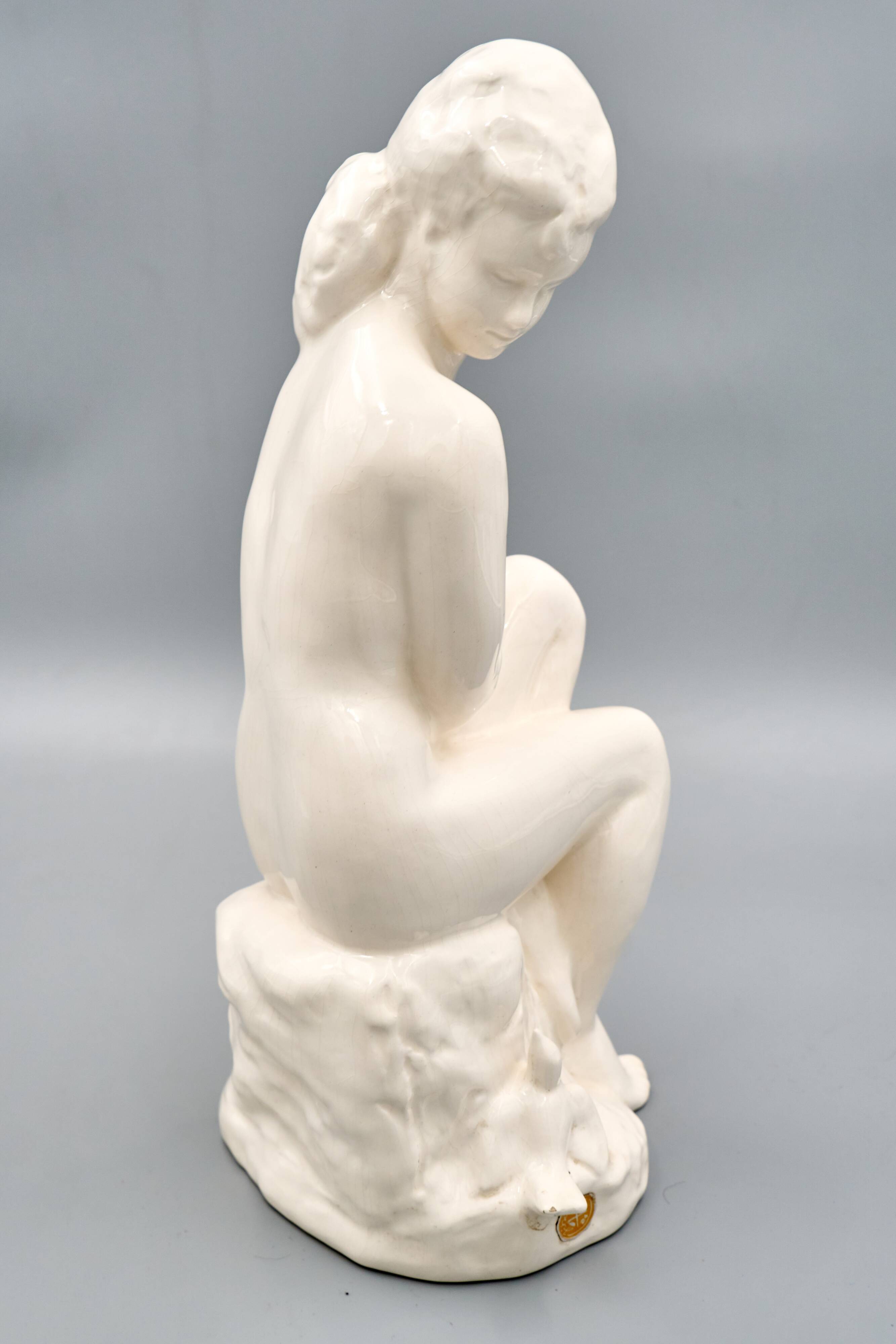 Ceramic Woman Figure, Jihokera Bechyně, 1986, Czechoslovakia