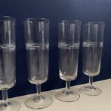Set of 8 flutes in chiseled crystal 50s