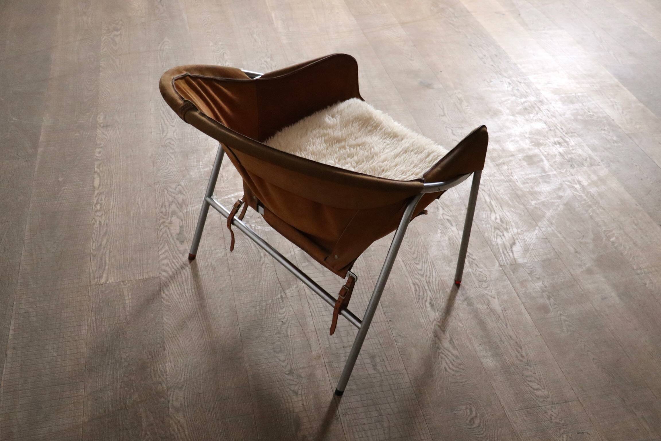 Erik Ole Jørgensen for Bovirke Easy Chair in suede and chrome Denmark 1953