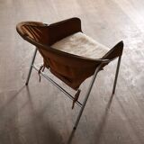 Erik Ole Jørgensen for Bovirke Easy Chair in suede and chrome Denmark 1953