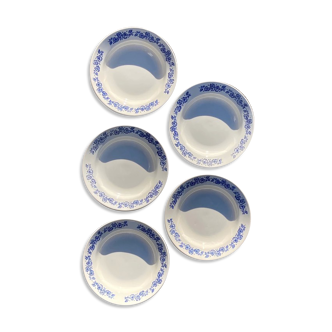 Set of five old plates