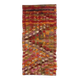 Vintage Turkish Hand-Knotted Wool Cotton Red Kilim Runner Rug 103x220