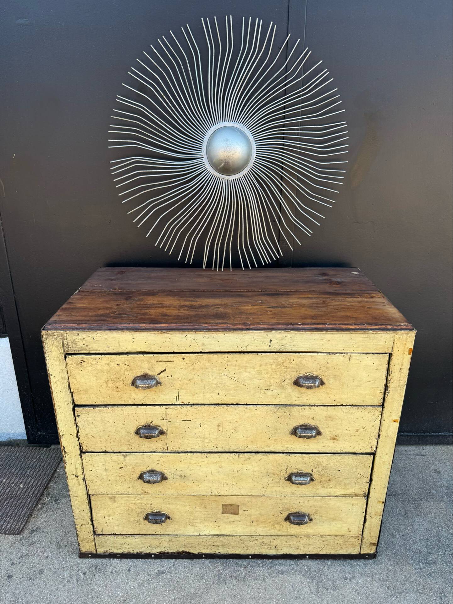 1940s iron and wood workshop furniture