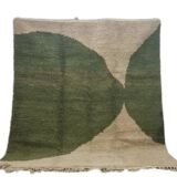 Tapis Vert et blanc fait à la main 200x100cm