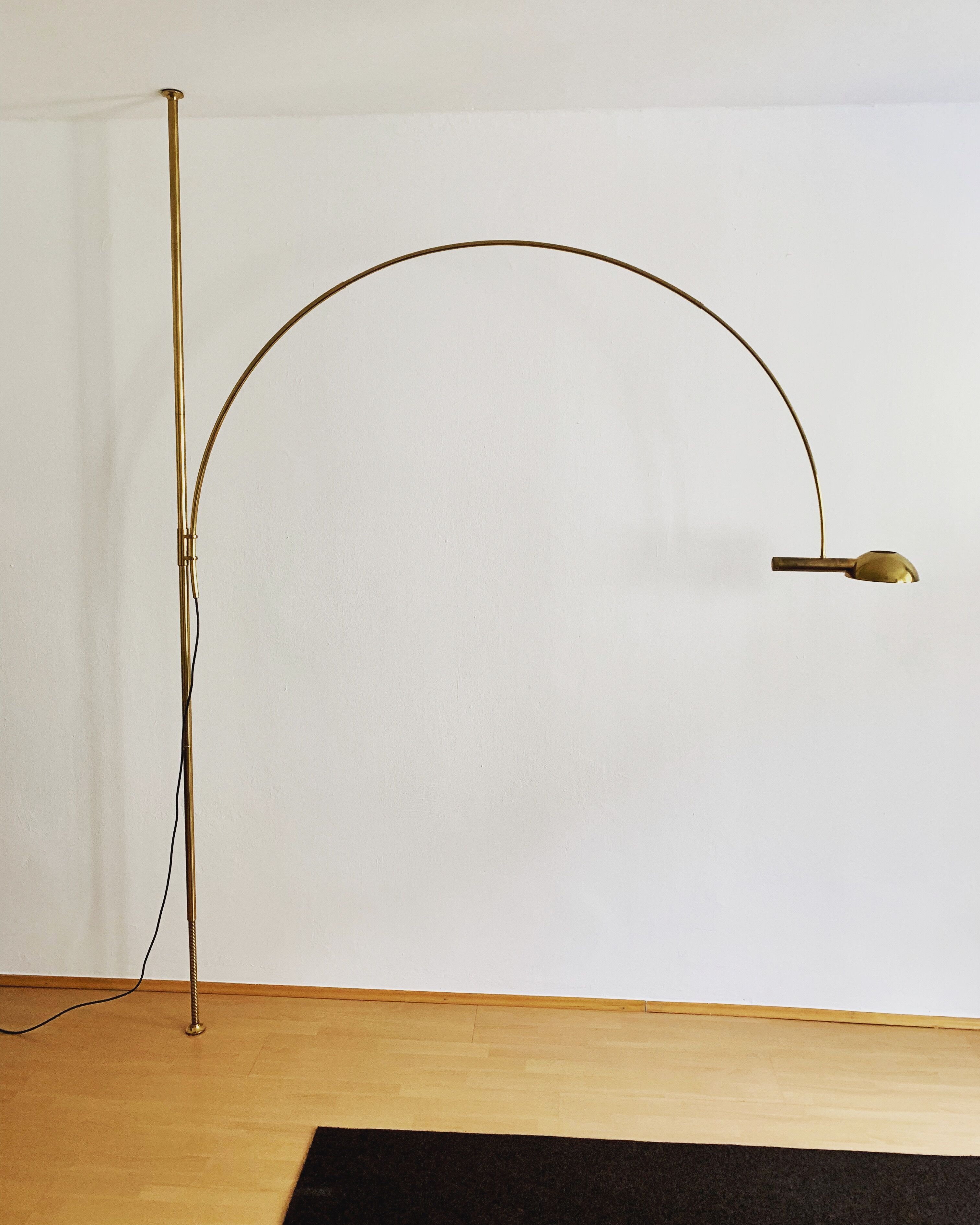 stunning Mid Century Modern brass UNA arc lamp by Florian Schulz