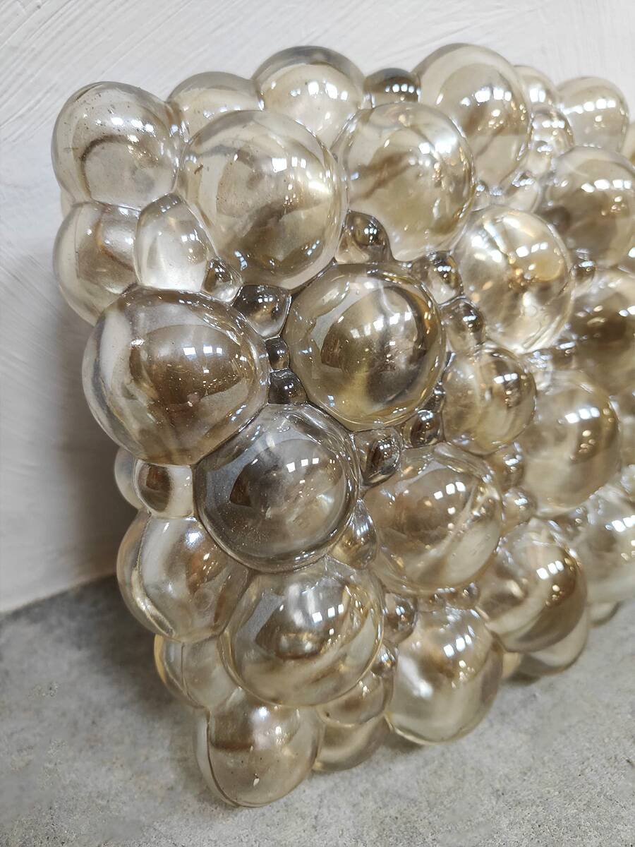 Paire d'appliques murales vintage en verre à bulles Helena Tynell