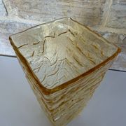 Vintage Peill & Putzler vase – textured amber glass – Germany years