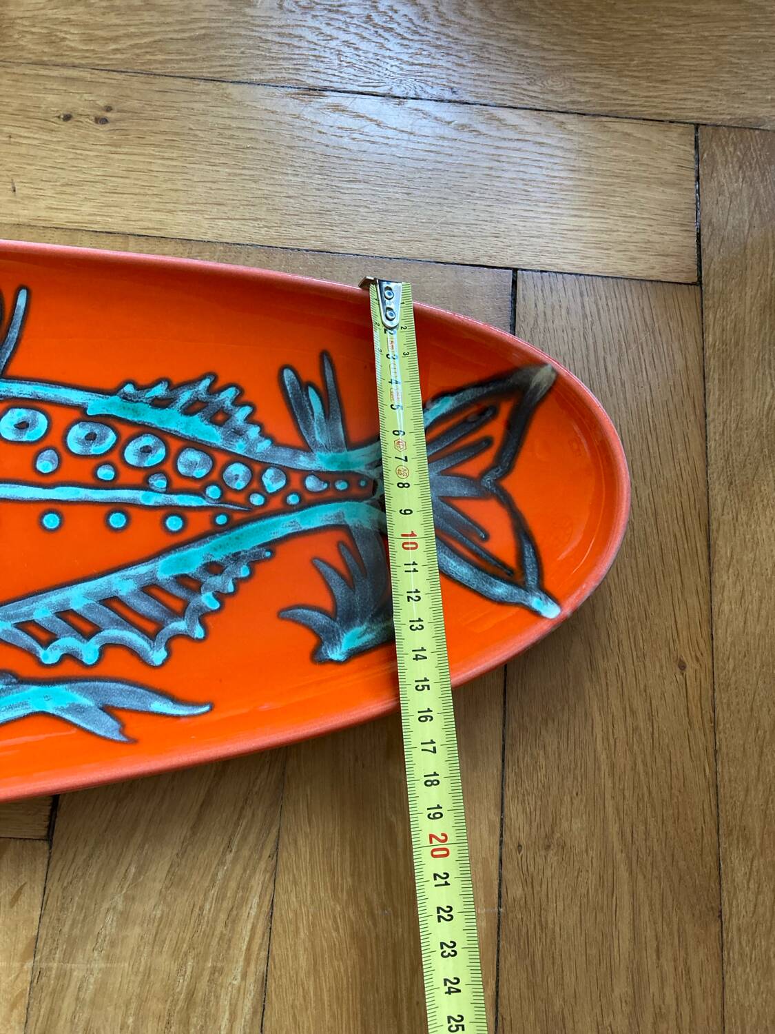 Orange ceramic fish platter