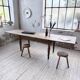Solid oak farmhouse table with integrated extensions 1950