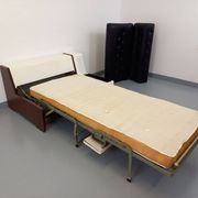 Vintage sofa bed bench with integrated lighting, Italian design Beka Tortuga, in skai, fiber