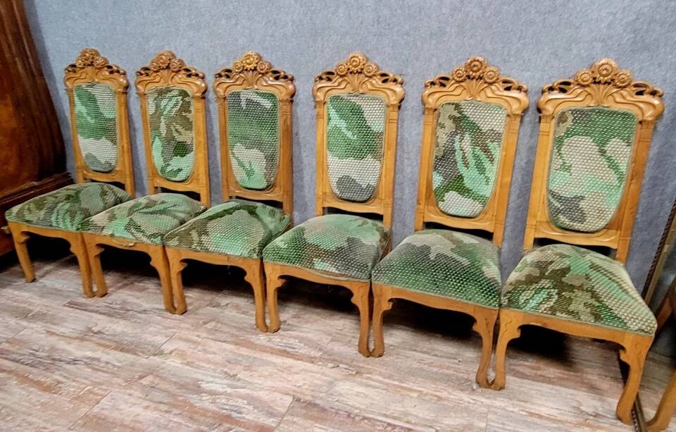 Series of Art Nouveau chairs