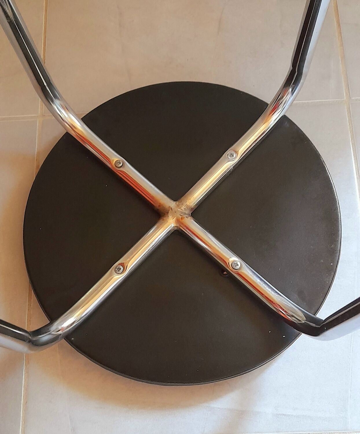 70s chromed metal stool