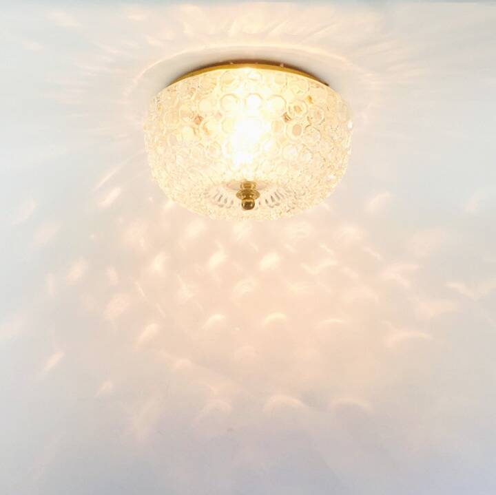 Large Mid-Century Bubble Glass Ceiling Light/Flush Mount by Helena Tynell for Limburg, Germany, 1960