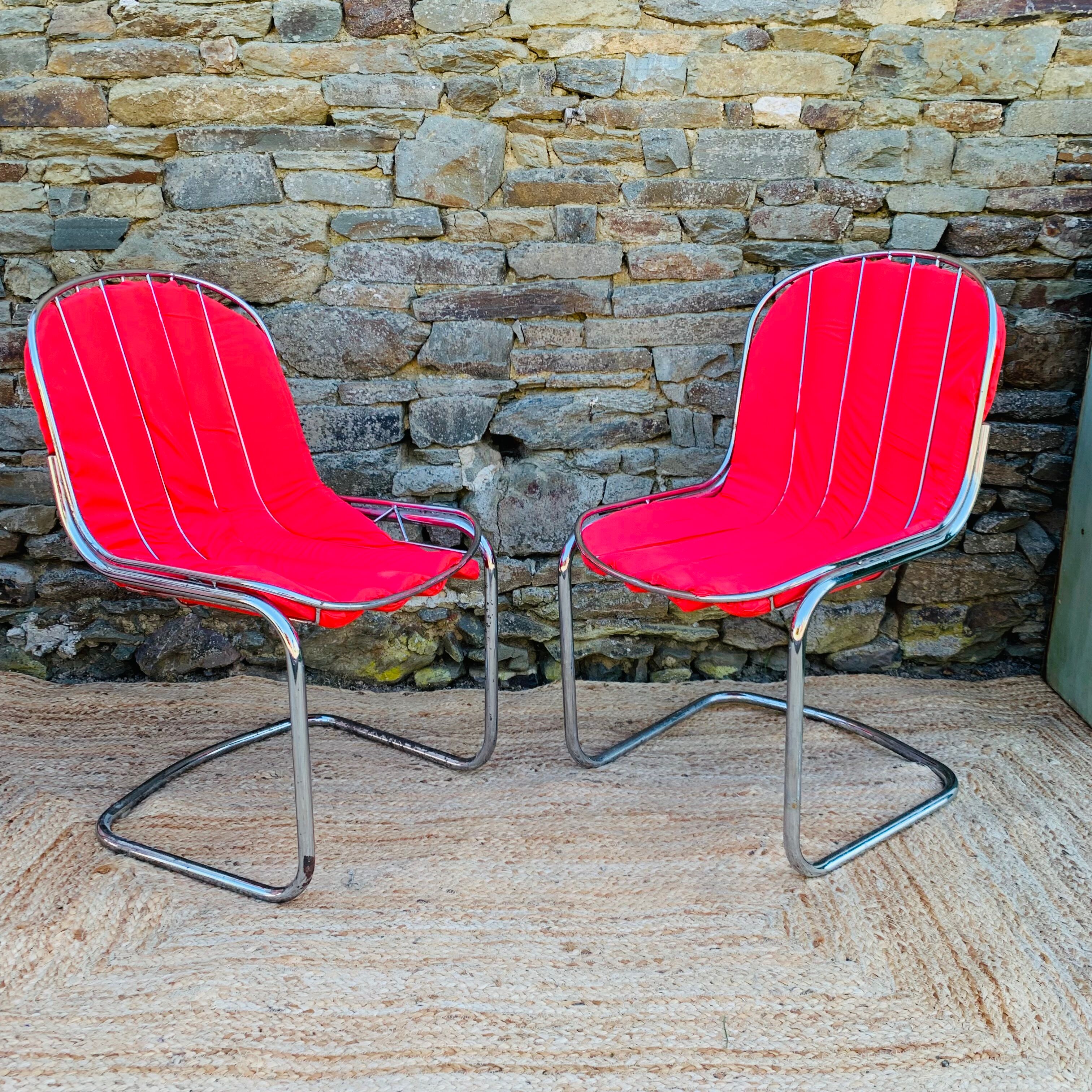 Set of 4 chairs metal Italian design