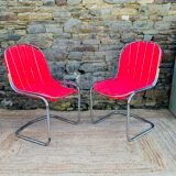 Ensemble de 4 chaises métal design italien