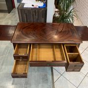 Louis XV style desk with 5 drawers and 2 shelves, late 19th century, 102x57cm