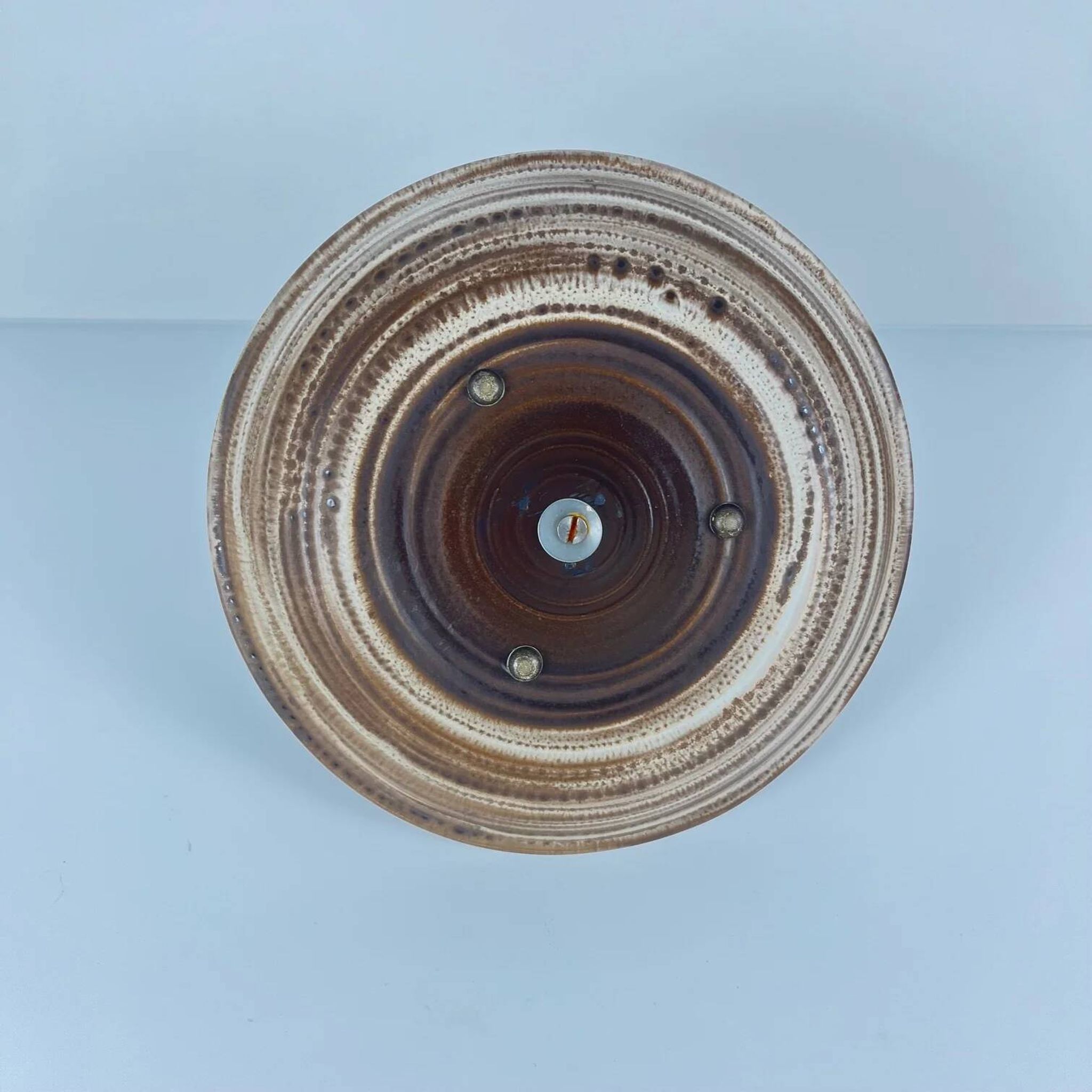 Round plate with ceramic handle, 1960s/70s