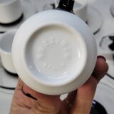 Guzzini Coffee Set 6 Porcelain Espresso Cups and 6 Plexiglas Saucers