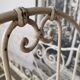 Bed, wrought iron bench