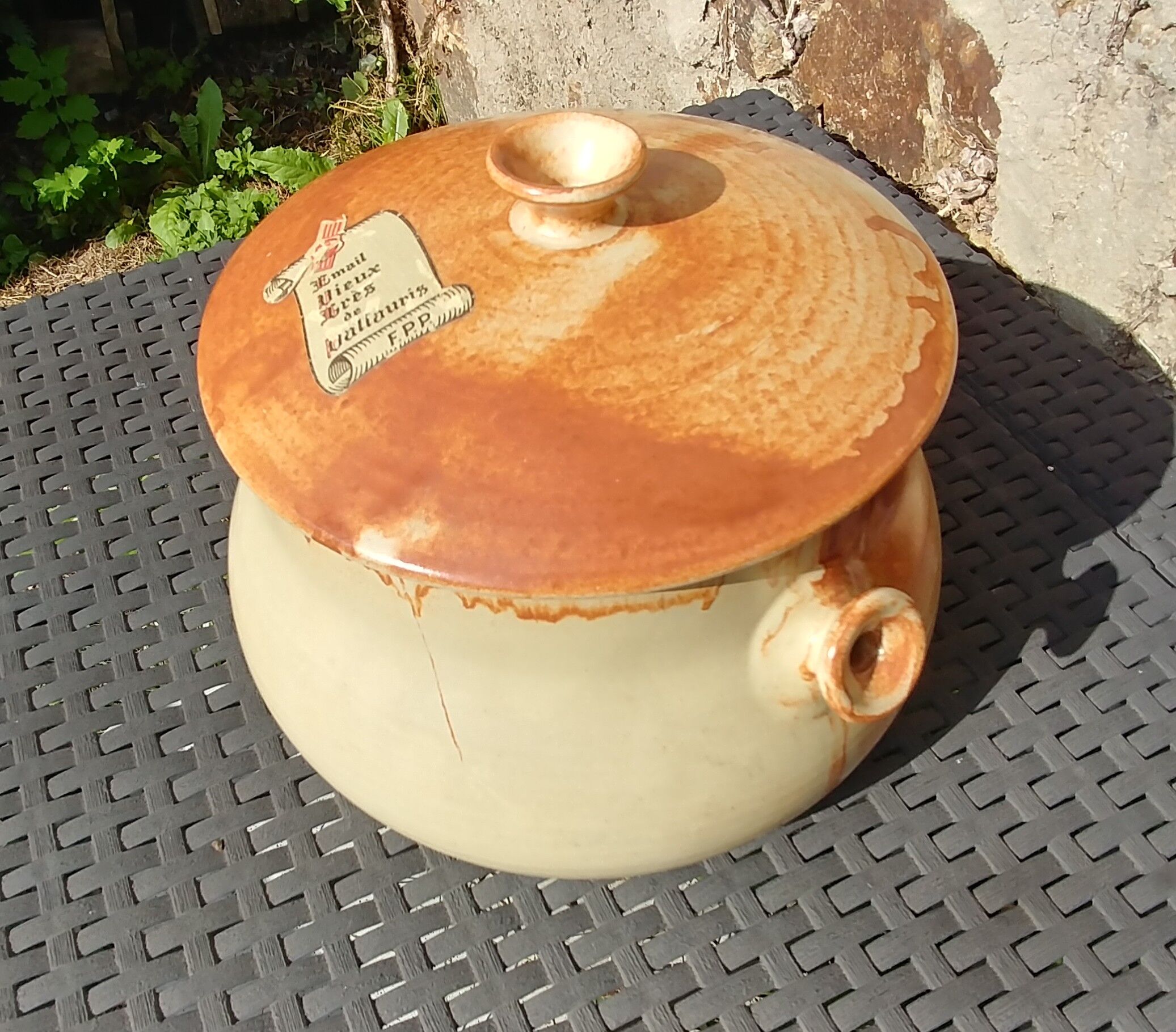 Soup bowl/table bin Vieux Grès de Vallauris F.P.P. Vintage