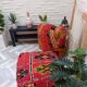 Handmade Berber pouf in wool 60 X 60 X 20 CM