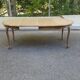 Round extendable dining table Louis XV stripped in solid oak 1950