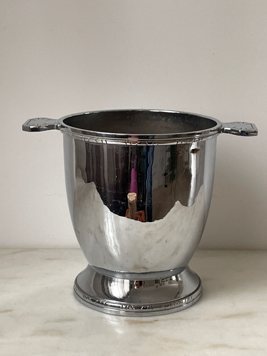Art Deco silver metal ice bucket