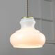 Mid-Century Italian Brass and Opaline Pendant Lamp
