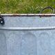 Round planter basin in vintage zinc