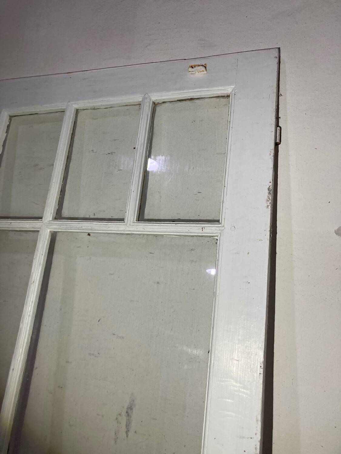 Porte vitrée ancienne style verrière atelier blanche