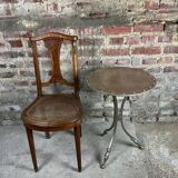 Side table industrial style riveted steel 1980