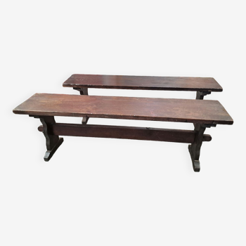 Pair of farm benches l 140 cm