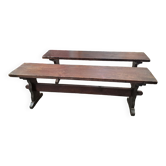 Paire de bancs de ferme l 140 cm