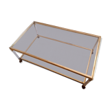 Table basse laiton et verre