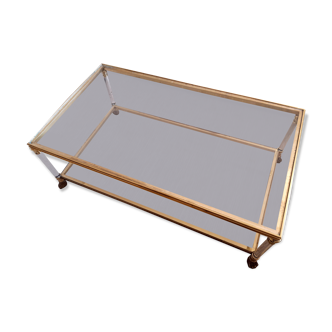 Table basse laiton et verre