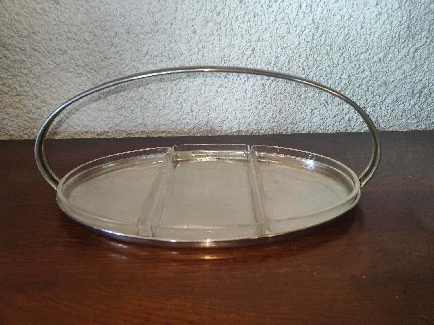 Serving aperitif dish in silver metal WMF German art deco