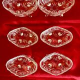 Set of 6 baroque cups on foot