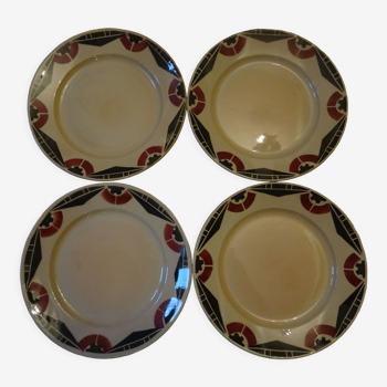 Set of 4 Art Deco plates