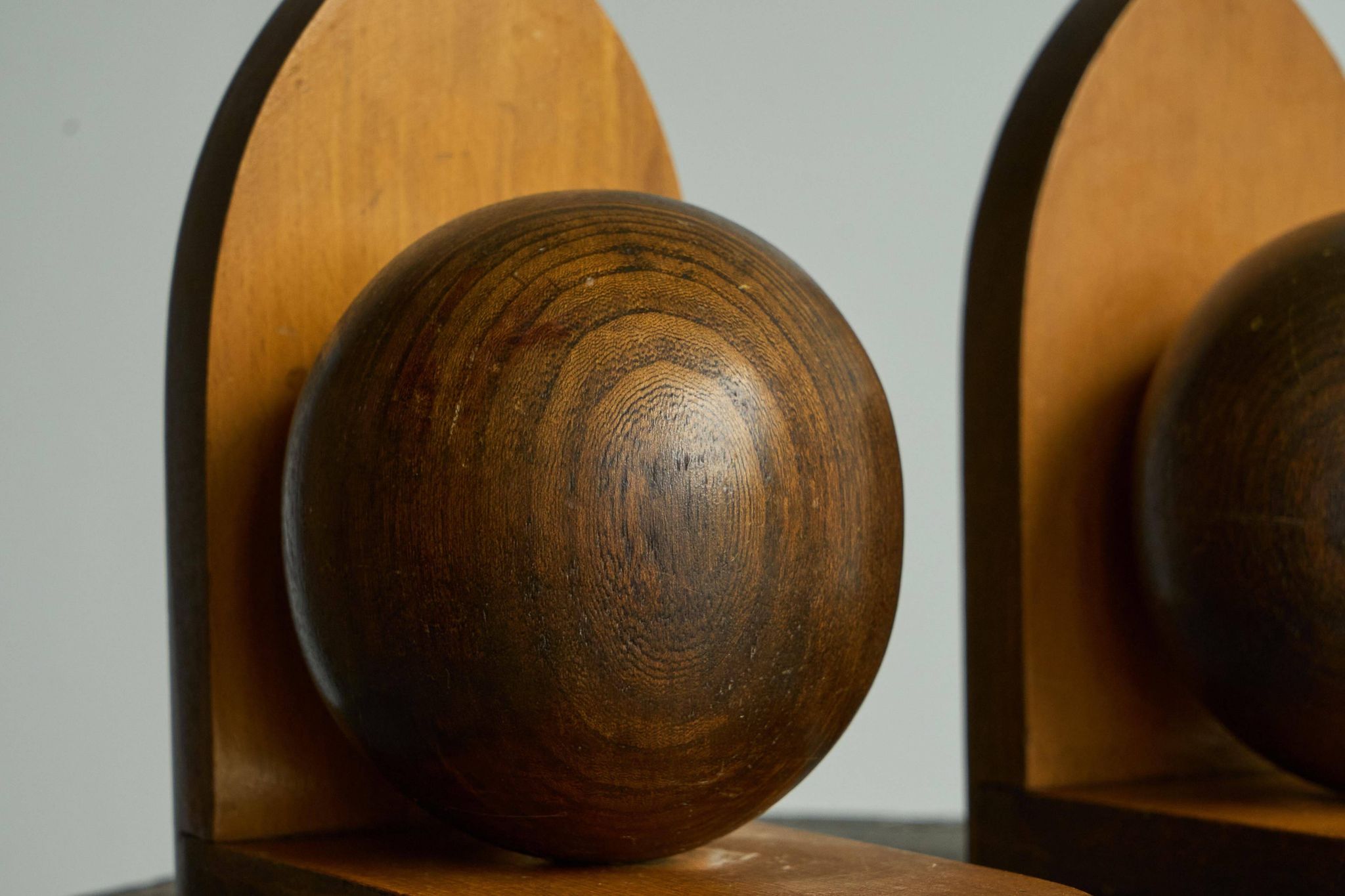 Art Deco wooden bookends from the 1930s.