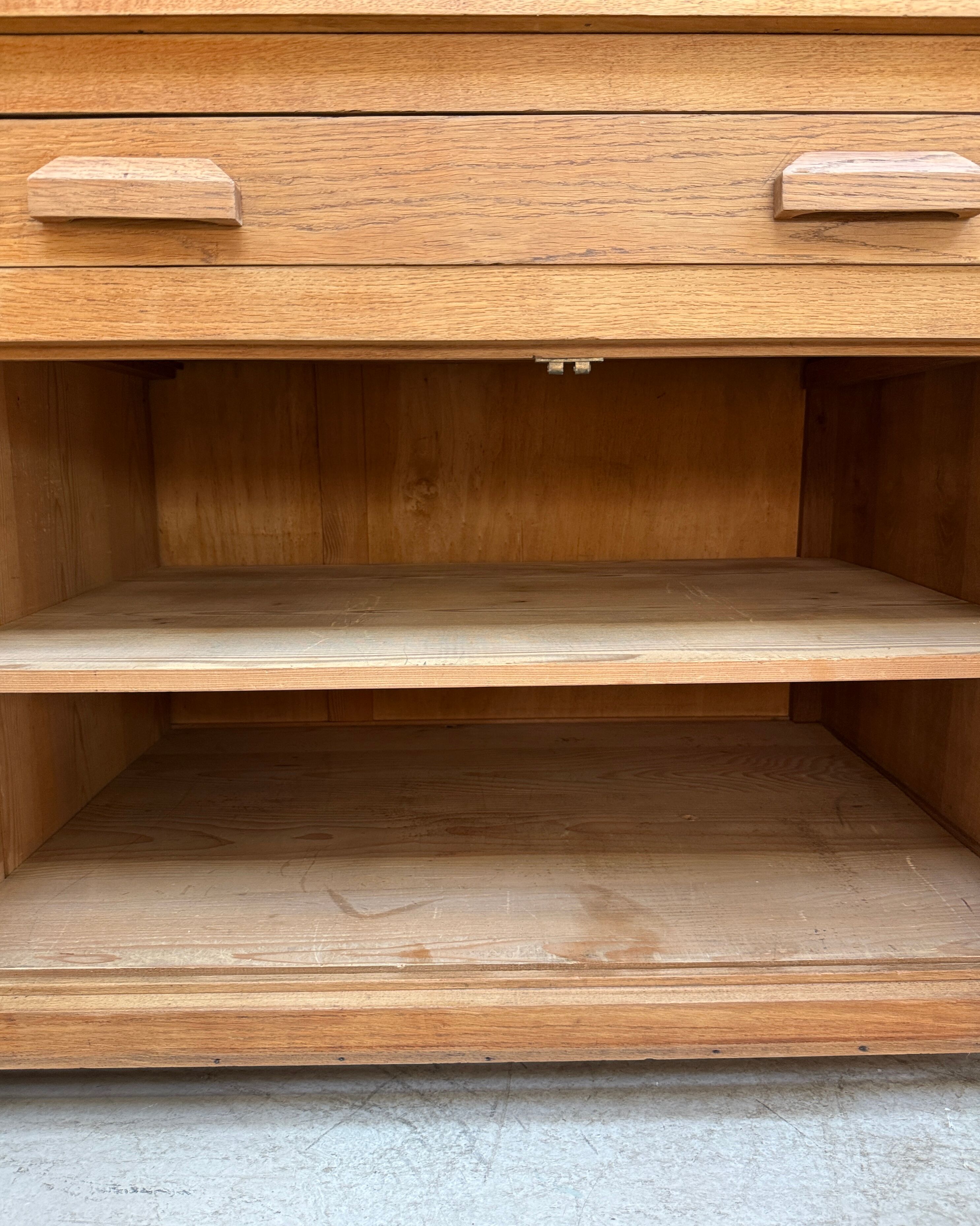 Renovated oak workbench island