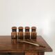 Lot de 4 flacons bocaux en verre ambré style apothicaire