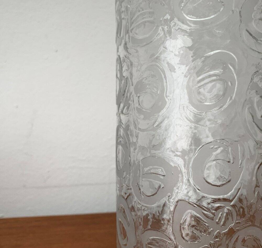 Large vase in raw glass, 1970s brutalism.