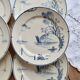6 assiettes plates antiques Gien modèle Marines 1875