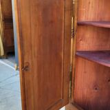 Encoignure armoire d'angle vitré en merisier ancienne 1900s