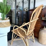 Old vintage rattan chair