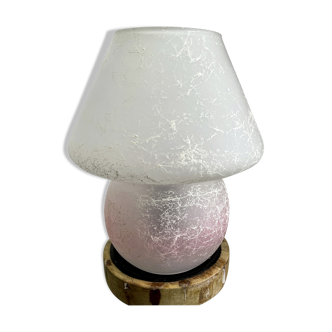Italian cream splashes glass mushroom lamp| mid century modern| venini barovier mazzega era