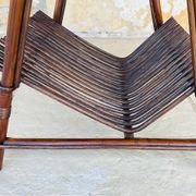Table d'appoint avec porte revues vintage Rotin Bambou 1970s