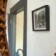 Large antique rattan mirror